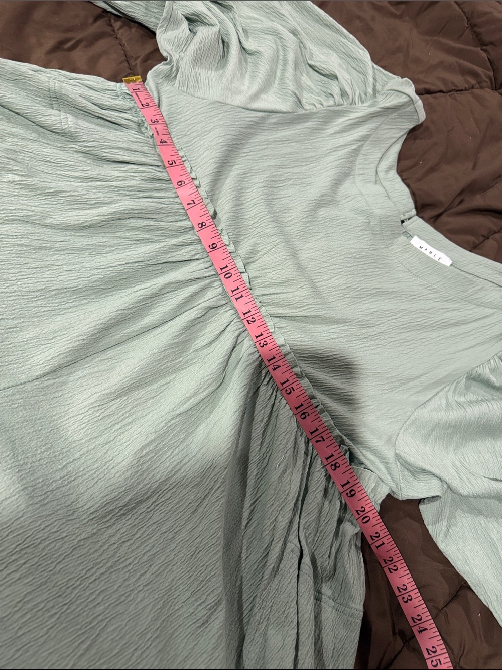 Light Sage Green Women's Gathered Romper by Mable - Picture 6 of 7